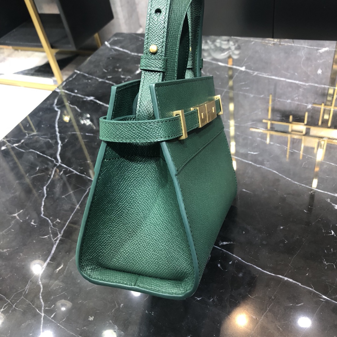 Saint Laurent Manhattan Box Nano Calfskin Shoulder Bag Handbag Green 593741 